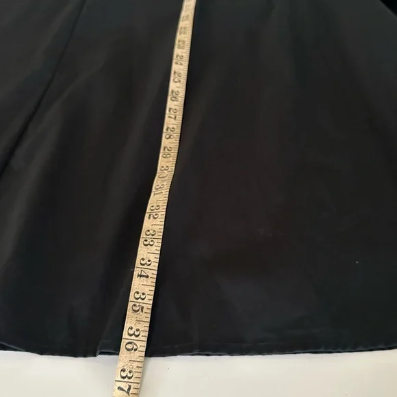 Black Cotton Poplin Belted Shirt Dress Banana Republic Factory Petite L NWT